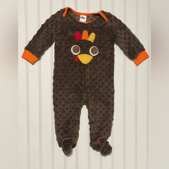 Baby Starters Other - Baby Starters Infant Bodysuit Sleeper‎ Size 6 Months Thanksgiving Turkey Brown